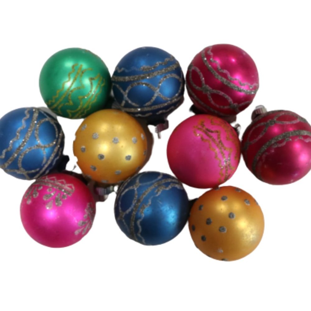 Shiny Brite Ornate Glitter Ornaments